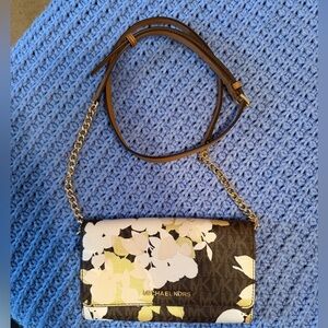 Michael Kors Brown Floral Crossbody Bag
